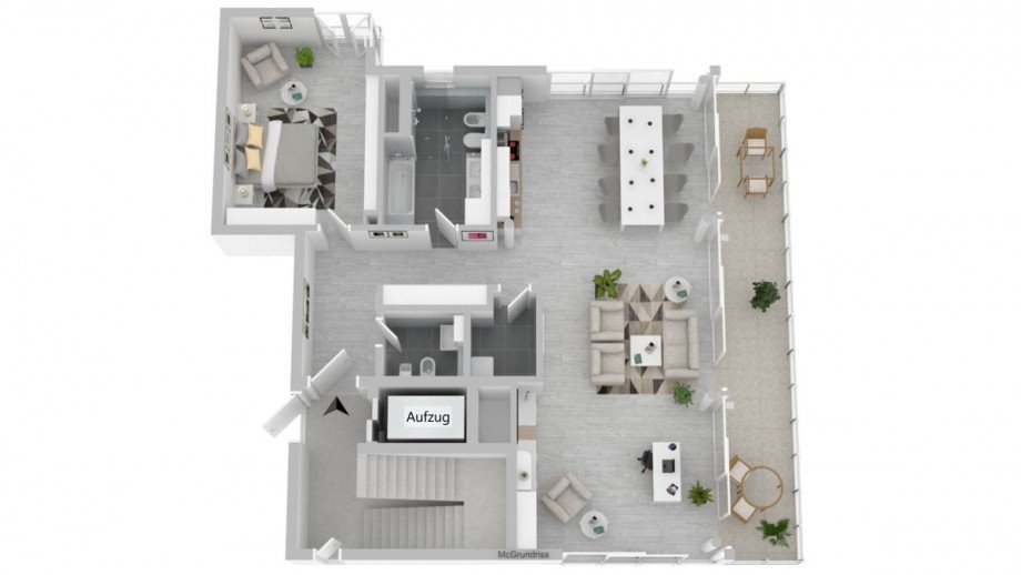 3D Grundriss Etagenwohnung Offenbach
