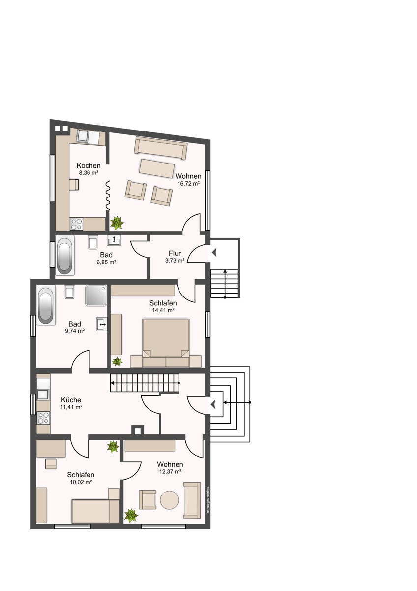 Grundriss Erdgeschoss Einfamilienhaus Dreieich / Offenthal