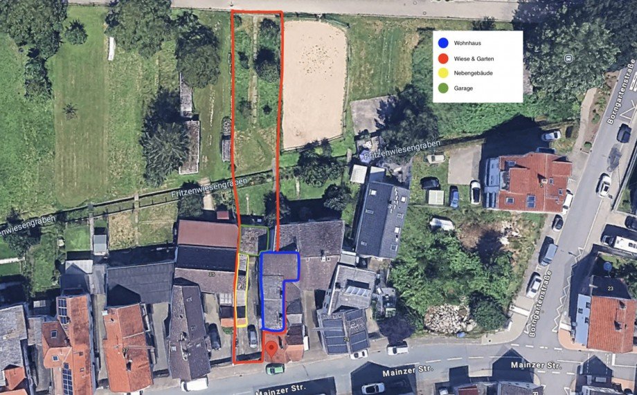 Vogelperspektive Ansicht Zweifamilienhaus Dreieich / Offenthal