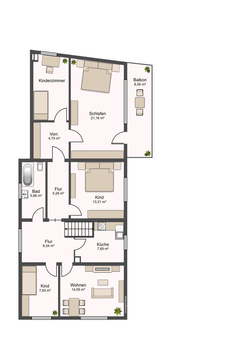 Grundriss Obergeschoss Einfamilienhaus Dreieich / Offenthal